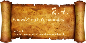Radványi Alexandra névjegykártya