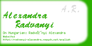 alexandra radvanyi business card